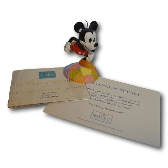 WDCC Millennium Mickey On Top of the World Figurine & Pin In Box & COA - NIB - Picture 4 of 6